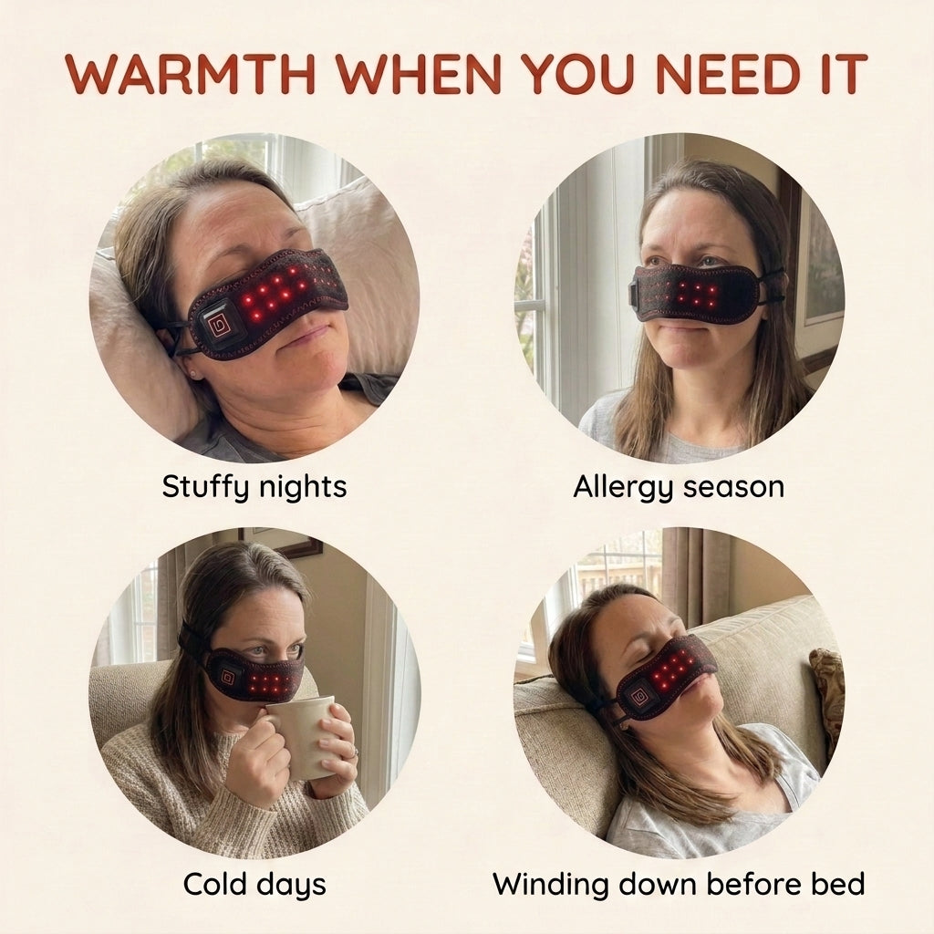 Soothing Heat & Red Light for Sinus Pressure